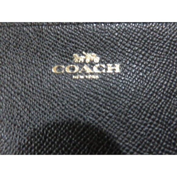 Coach 2020 Black Corner Zip Wristlet in CrossGrain Leather F58032 - Picture 8 of 10